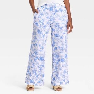 A New Day Women’s Linen Wide Leg Pull-On Pants